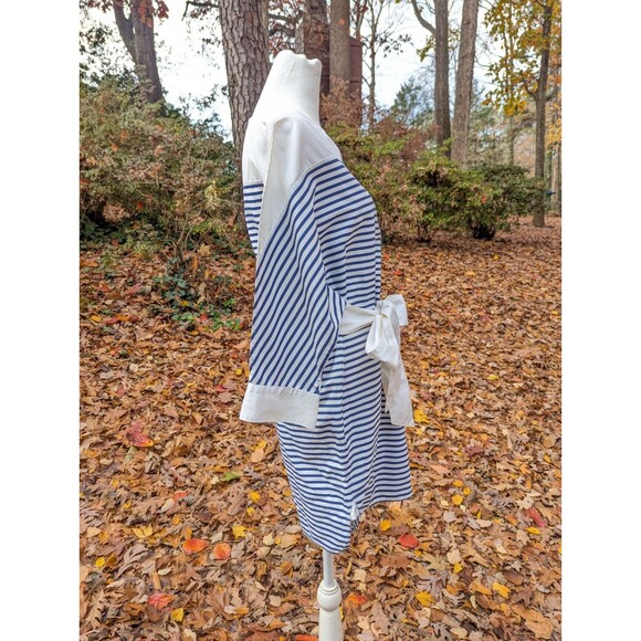 Sara Roka Split Sleeve Blue And W Dress Classic Size Small $985 - Picture 7 of 9